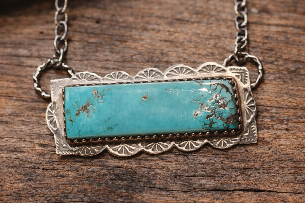 Hubei Turquoise Bar Pendant